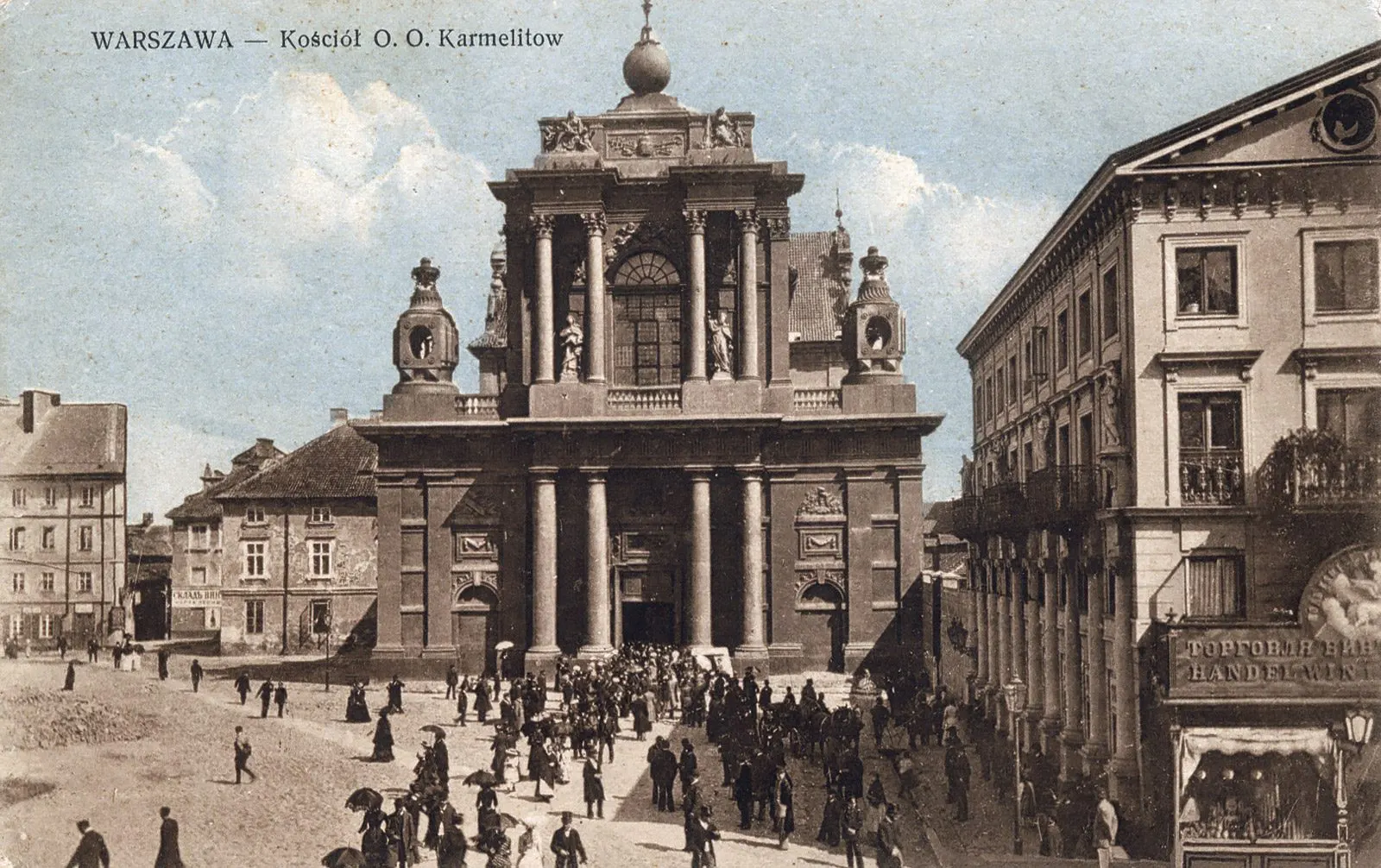 Kościół OO. Karmelitów i fragment Pałacu Namiestnikowskiego